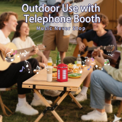 Souvenir UK London Style Telephone Booth Wireless Bluetooth Speaker PVC 3D Portable Outdoor Telephone Booth Mini Wireless Bluetooth Speaker