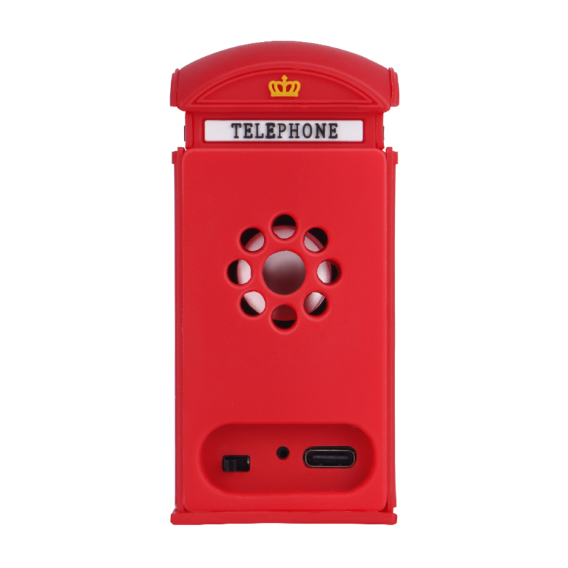 Souvenir UK London Style Telephone Booth Wireless Bluetooth Speaker PVC 3D Portable Outdoor Telephone Booth Mini Wireless Bluetooth Speaker
