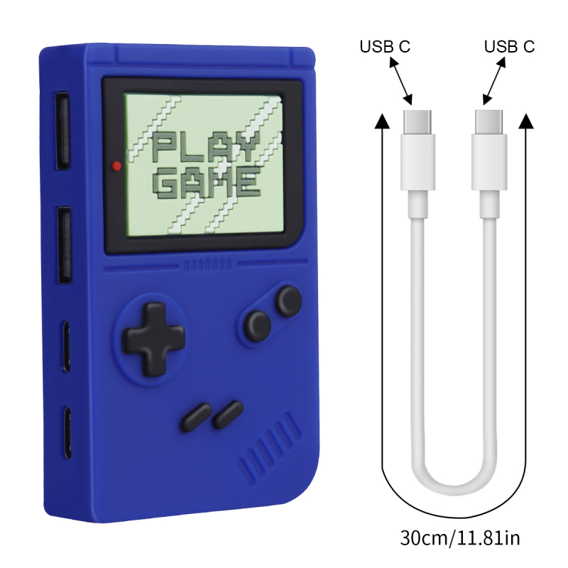 Mini Portable Game Console 4 Port USB Hub High Speed Data Transfer Laptop PC Compact Interface Docking Station Type C USB Hub