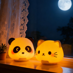 Gift Kid Panda Night Light Wireless Speaker 5.3 Touch 4 Light Room Baby Sleep Music Player Bedside Lamp Wireless Bluetooth Speaker