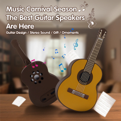 Novelty Gift Guitar Wireless Speaker OEM Home Decor Good Sound BT5.2 Stereo Cartoon Portable Mini Guitar Wireless Bluetooth Speaker