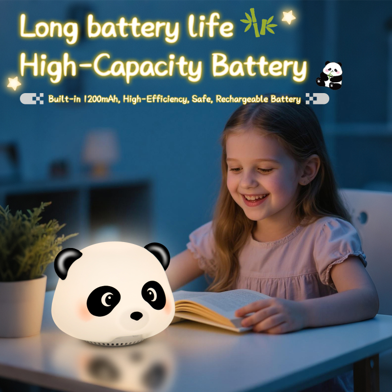 Gift Kid Panda Night Light Wireless Speaker 5.3 Touch 4 Light Room Baby Sleep Music Player Bedside Lamp Wireless Bluetooth Speaker