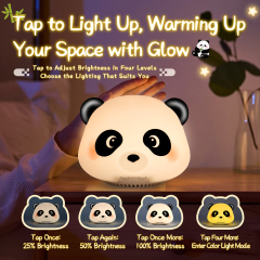 Gift Kid Panda Night Light Wireless Speaker 5.3 Touch 4 Light Room Baby Sleep Music Player Bedside Lamp Wireless Bluetooth Speaker