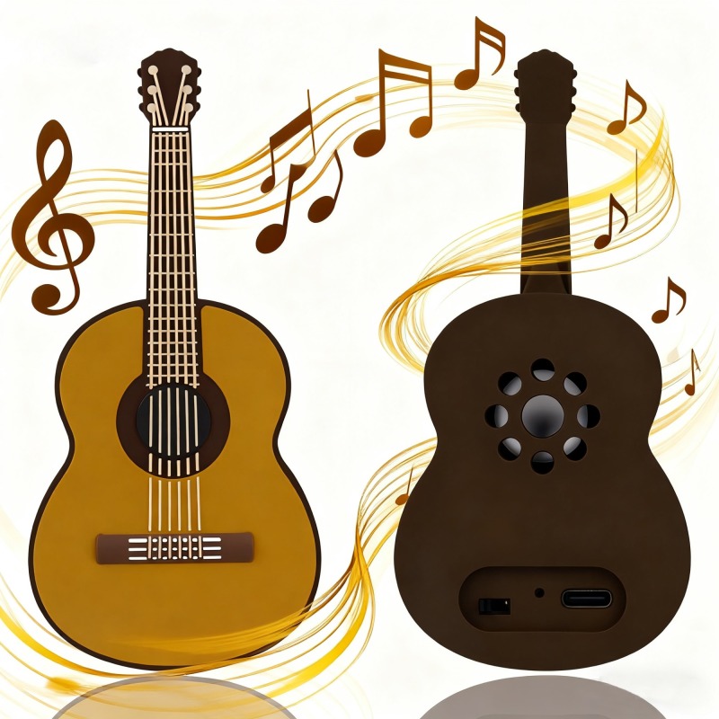 Novelty Gift Guitar Wireless Speaker OEM Home Decor Good Sound BT5.2 Stereo Cartoon Portable Mini Guitar Wireless Bluetooth Speaker