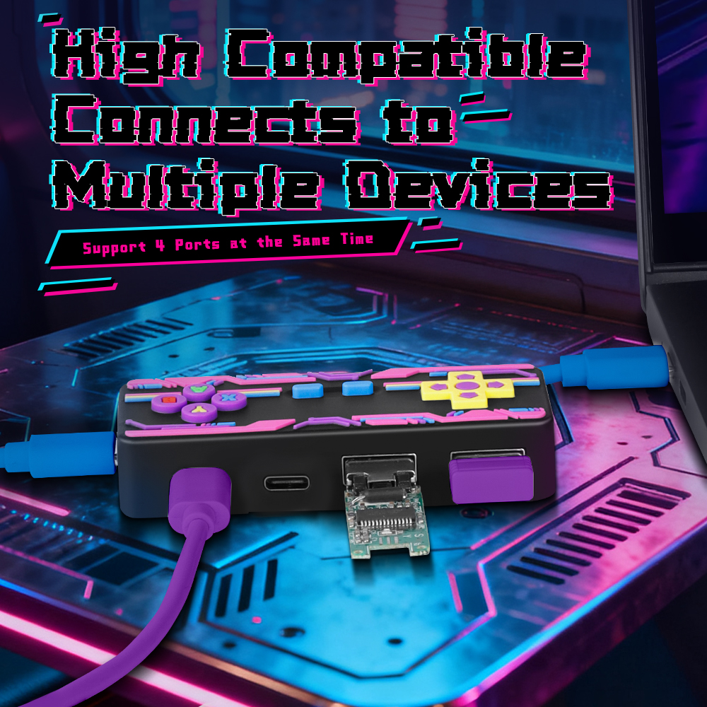 Creativity Cyberpunk Style Usb Hub Game Controller Desktop High Speed Data Transfer Gamepad Type C 4 Ports USB HUB