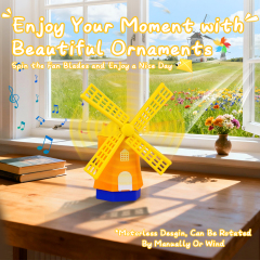 Popular Spin Home Windmill Wireless Bluetooth Speaker Small Portable Rotating BT5.2 USB Type C Desktop Ornaments Windmill Wireless Bluetooth Speaker