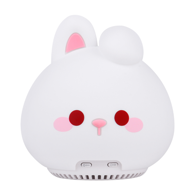 Custom LOGO Cute Animal RGB Tap Rabbit Night Light Bluetooth Speaker White Noise Bedside Silicone Touch Lamp Remote Control Room Kids Rabbit Wireless Bluetooth Speaker Night Light