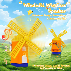 Popular Spin Home Windmill Wireless Bluetooth Speaker Small Portable Rotating BT5.2 USB Type C Desktop Ornaments Windmill Wireless Bluetooth Speaker