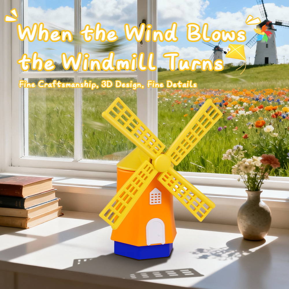 Popular Spin Home Windmill Wireless Bluetooth Speaker Small Portable Rotating BT5.2 USB Type C Desktop Ornaments Windmill Wireless Bluetooth Speaker