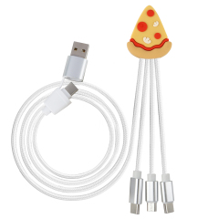 Unique Food Design French Fries 6 in 1 Charging Cable Hamburger Nylon Braid Universal USB Type C Cute Fries Multi Charging Cable