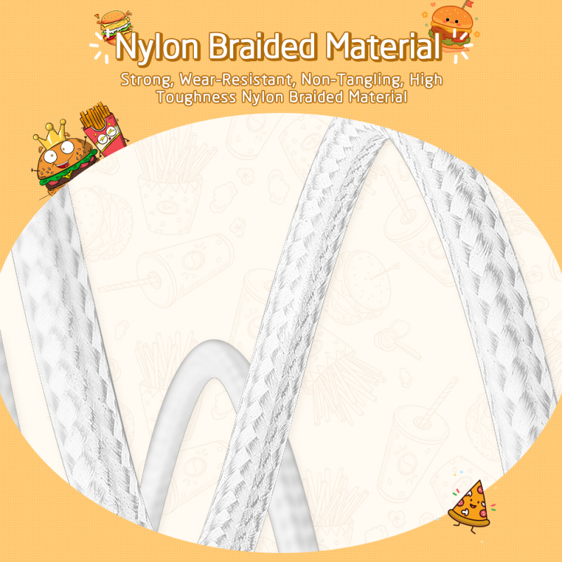 Creativity Hamburger Multi Charging Cable Nylon Braid 1.2M 5 in 1 USB Type C Hamburger Charging Cable