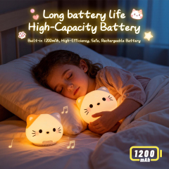 Animal Cartoon Cute Cat Bluetooth Speaker Night Light for Kids Boys 1200mAh Large Battery White Noise Cat Bluetooth Speaker Night Light