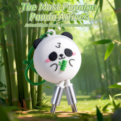 Novelty China Panda 60W Retractable Data Cable Type C to Type C Universal Cell Phone Laptop 60W USB Type C Fast Charging Cable