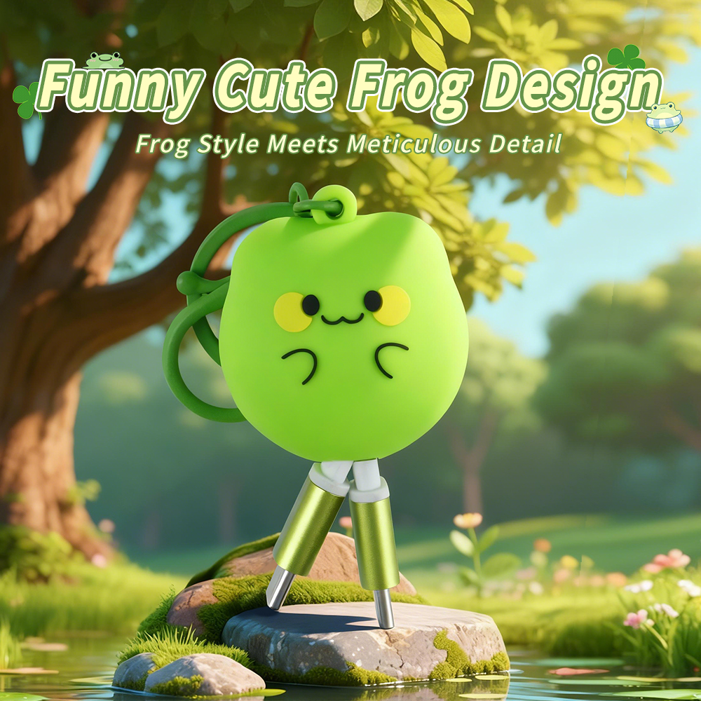Creativity Frog Design Retractable Data Cable USB-C to USB-C Universal Cartoon Frog 60W Type-C USB Fast Charging Cable