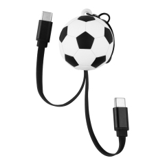 2026 FIFA World Cup Gift Sport Football Retractable 60W Fast Charging Cable Type C to Type C Keychain Soccer 60W USB Type C Data Cable