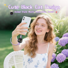 Black Cat Phone Wrist Strap Lanyard 60W Fast Charging Cable High Speed Data Transfer Cord 60W Fast Charging Cable for iPhone 18 17 Pro Max