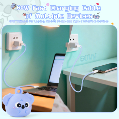 Australia Koala Phone Wrist Strap Lanyard 60W Fast Charging Cable Anti-Drop Anti-theft Phone Strap Portable USB 60W Data Cable for Travel