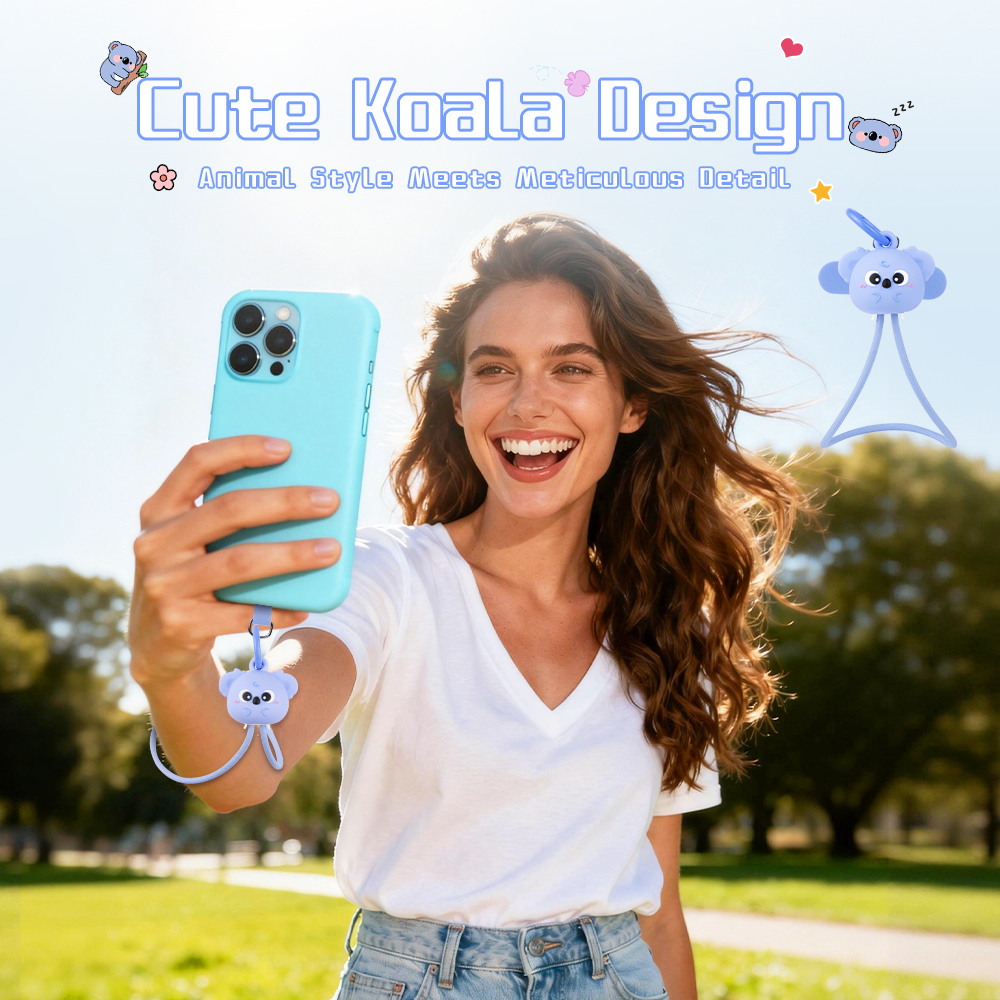 Australia Koala Phone Wrist Strap Lanyard 60W Fast Charging Cable Anti-Drop Anti-theft Phone Strap Portable USB 60W Data Cable for Travel