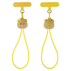 Beanlieve Cute Bear Hand Wrist Strap Lanyard 60W Fast Charging Cable Nylon Braid Anti Theft USB Type C Phone Strap Charging Cable for Travel