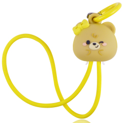 Beanlieve Cute Bear Hand Wrist Strap Lanyard 60W Fast Charging Cable Nylon Braid Anti Theft USB Type C Phone Strap Charging Cable for Travel