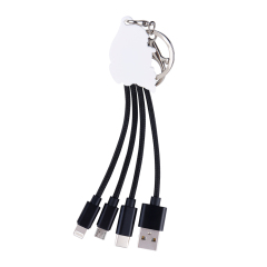 Creative Design South Korean Flag 3 in 1 Charging Cable Souvenir Mobile Phone Keychain USB Type C 3 in 1 Charging Cable