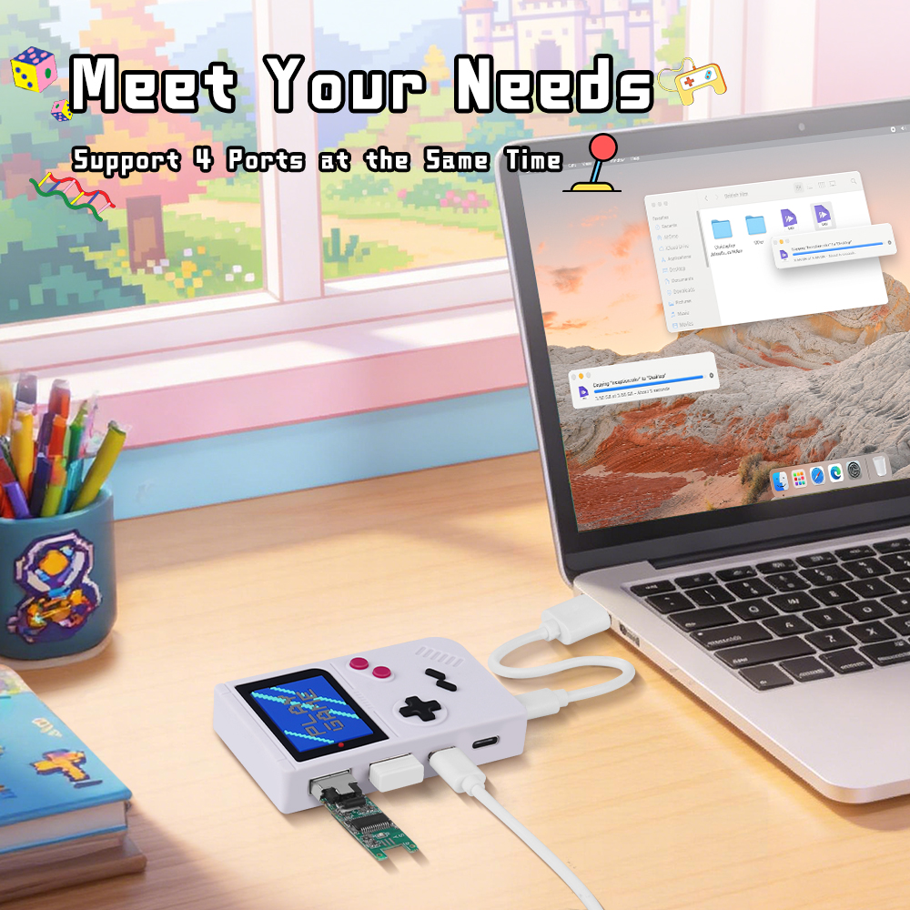 Creative Gaming Desktop HUB USB Splitter Retro Game Design Multi Port Adapter HUB USB for Office Laptop