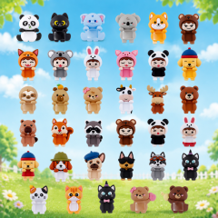 Teens blind box Hippers Kawaii Animal Decoration Mini Figures Screen Decor Adorable Koala Panda Cat Desktop Ornaments Minifigures Screen Topper Decoration Mini Figures