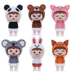 Teens blind box Hippers Kawaii Animal Decoration Mini Figures Screen Decor Adorable Koala Panda Cat Desktop Ornaments Minifigures Screen Topper Decoration Mini Figures