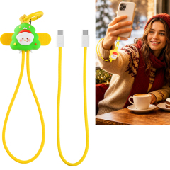Perfect Christmas Gift Cute Phone Wrist Strap 60W Fast Charging Cable Anti-Drop Lanyard USBC Charger Cable for Women Girls Teens