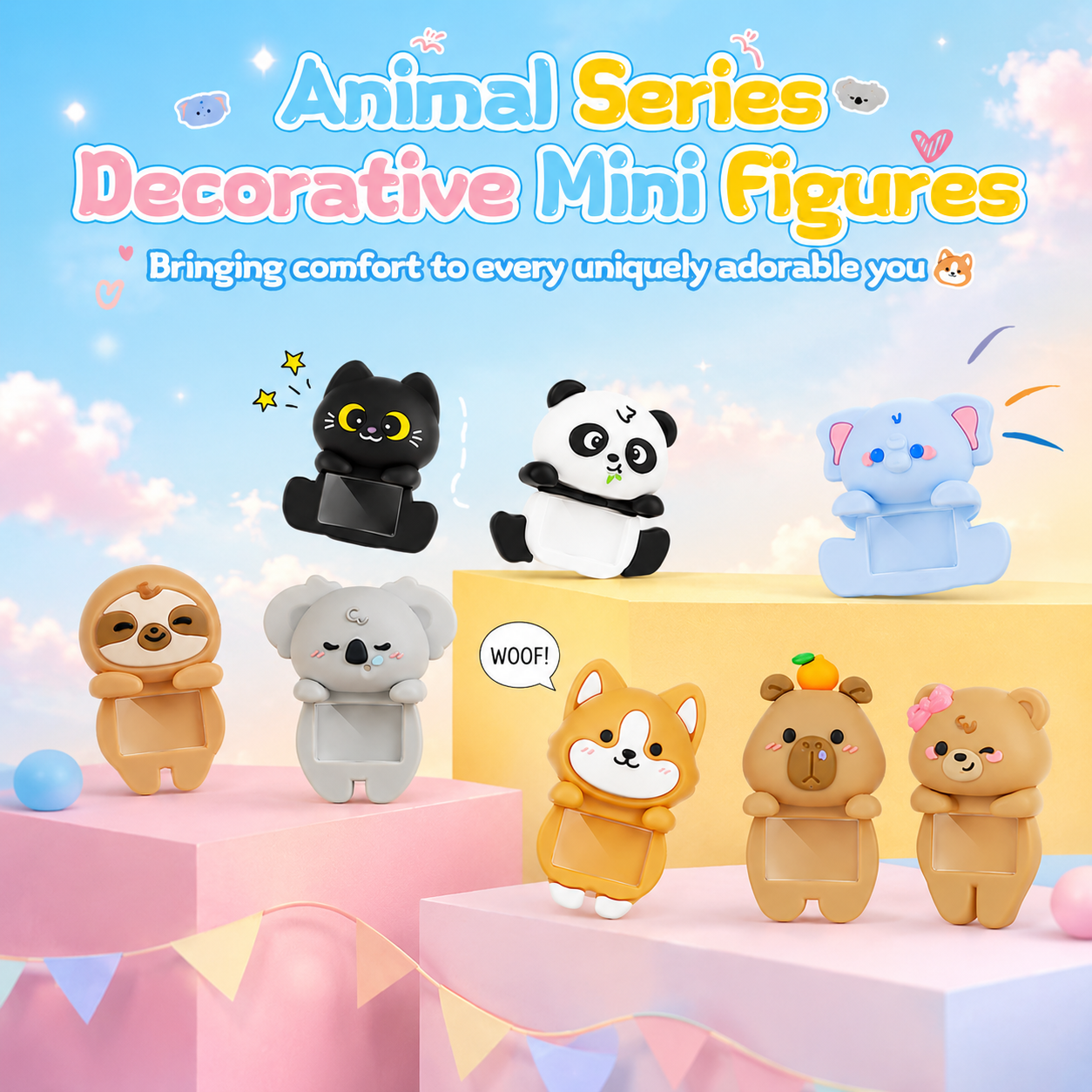 Home Office Decoration 3D Mini Figure Hippers Corgi Capybara Blind Box Tabletop Computer Cell Phone Tablet Animal Collectible Mini Decorative Figurine