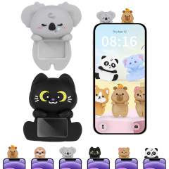 Creativity Custom LOGO Office Home Black Cat Koala Hippers Decorative MINi Figures Small Animal Phone Tablet Laptop Desktop Kawaii Decorative MINi Figurines
