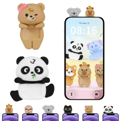 Cute Animal Phone Peeker Hippers Decorative Mini Figures Capybara Phone Corner Decor Kawaii Phone Case Decorative Mini Figures for Women Girls Gift