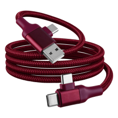 New Deep Cherry Red Color 700Gs Magnetic 60W Fast Charging Data Cable Tablet Mobile Gaming Charger 2-in-1 USB Type C 60W Fast Charging Cable for iPhone 18 Pro