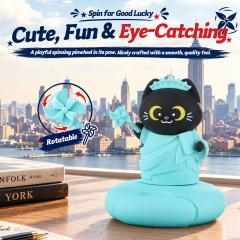 Custom Souvenir New York Statue of Liberty Cat Phone Stand PVC Desktop Ornament Cartoon Desktop Black Cat Mobile Phone Stand