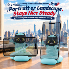 Custom Souvenir New York Statue of Liberty Cat Phone Stand PVC Desktop Ornament Cartoon Desktop Black Cat Mobile Phone Stand
