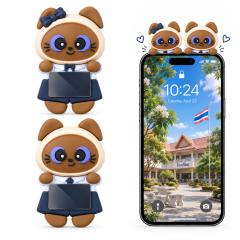 Thai Siamese Cat Student Design Phone Hippers Decorative Mini Figures Phone Top Peeker Decor Kawaii Phone Case Siamese Cat Decorative Mini Figures