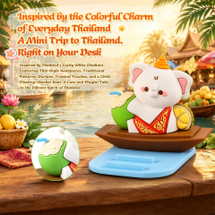 Thailand Culture Souvenir Thai Floating Market Elephant Phone Stand Desktop Decoration Tourist Gift Cute Phone Stand