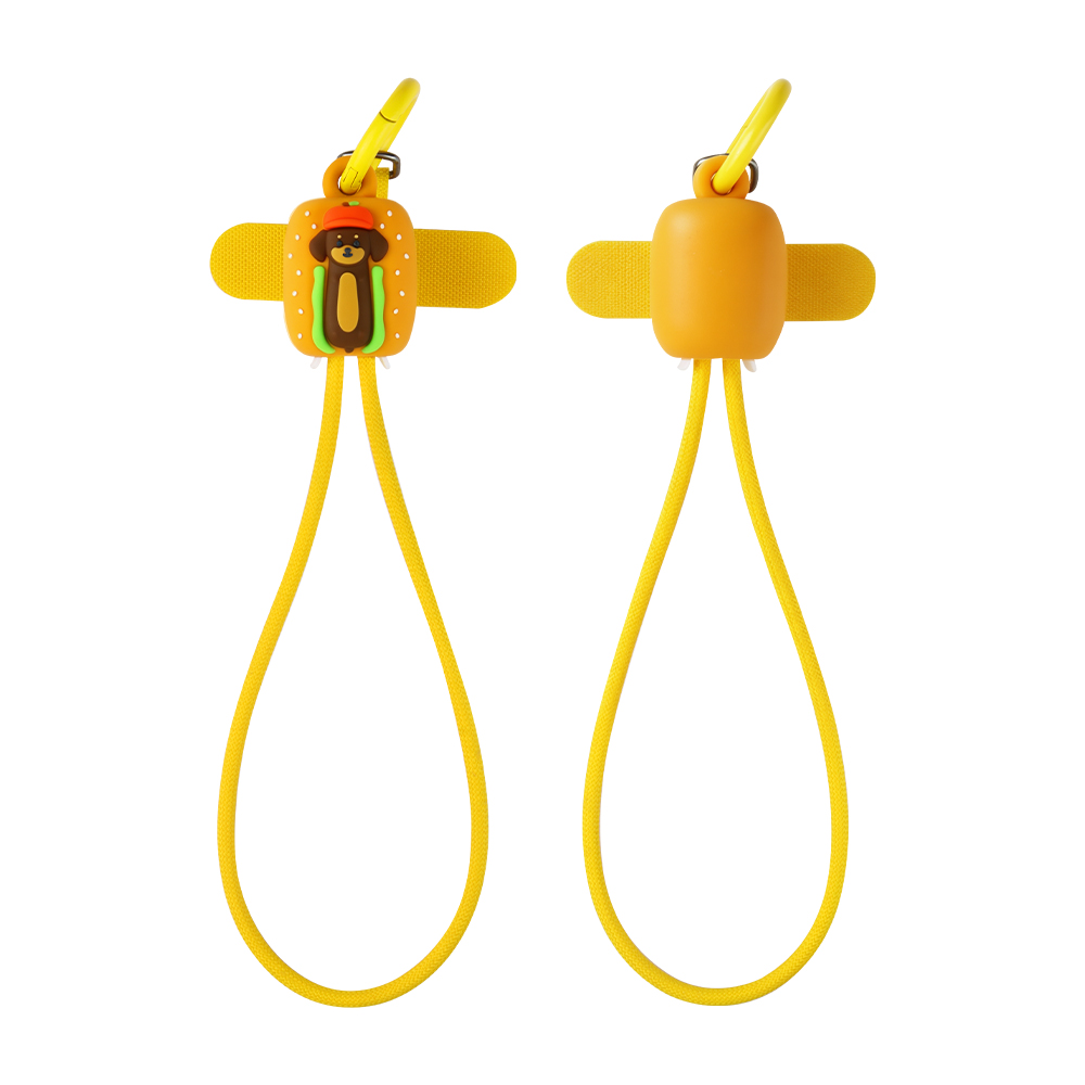 New York Souvenir Design Hot Dog Dachshund 60W Fast Charging Cable Wrist Strap Phone Charm USB C to USB C 34cm Braided Short 60W Fast Charging Cable