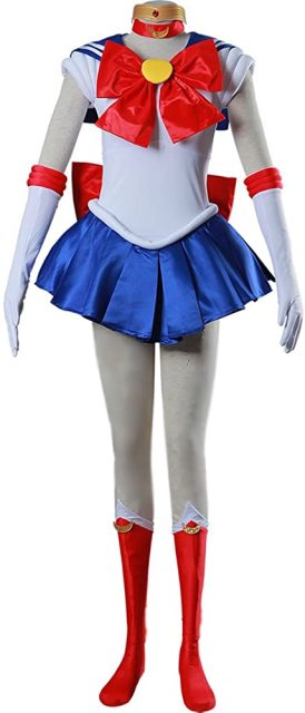 OURCOSPLAY Women's Sailor Moon Tsukino Usagi Adult Cosplay Costume 7 Pcs Set