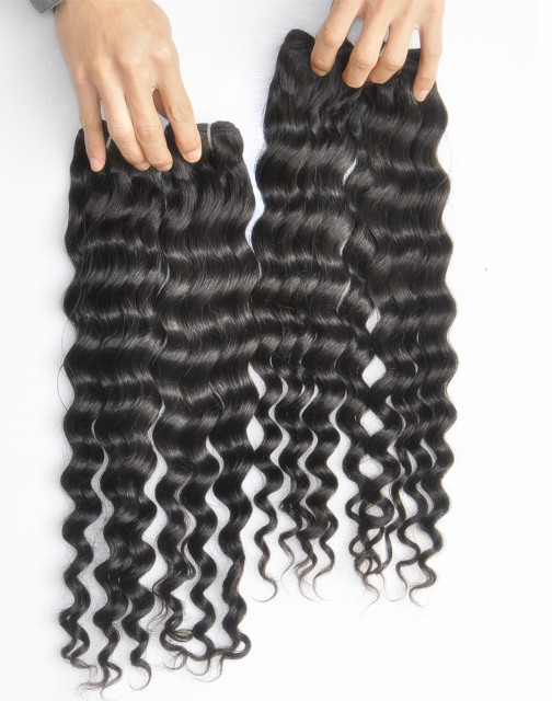 Unprocessed  Hair Extension 105g (+/-2g) /Bundle Natural Brazilian Virgin Hair Deep Wave 100% Human Hair Weaves Grade