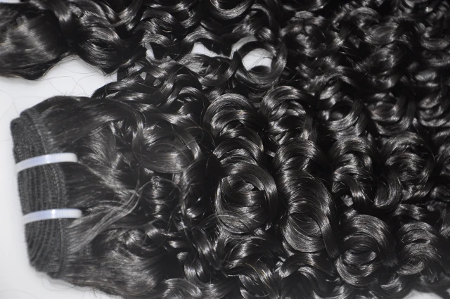 Peruvian Virgin Hair 3 Bundle Curly Human Hair, Raw Unprocessed Natural Black Color #1b Virgin Peruvian Hair