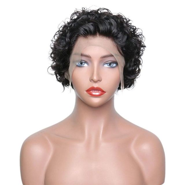 Laborhair Water Wave Short Bob Wig Bouncy Curly Lace Front Wigs 180% Density 8 inch