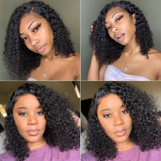 Laborhair Fashion Curly Bob Wig 180% Density Lace Front Wig