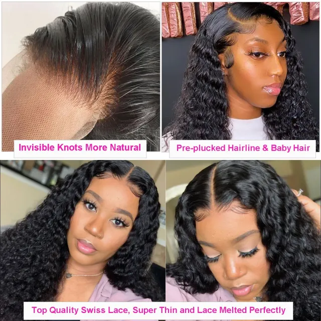 Laborhair Lace Front Wigs Deep Wave Curly Pre Plucked Virgin Human Hair Wigs Sale 13x4 Lace Front Wig