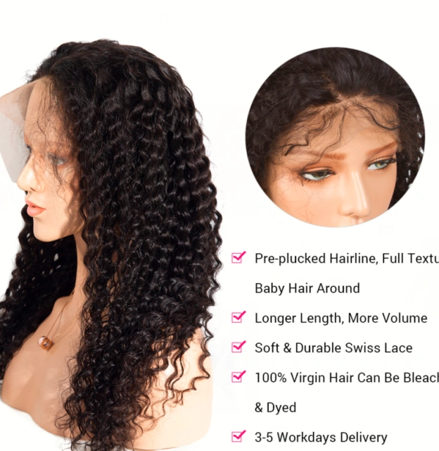 Laborhair Lace Front Wigs Deep Wave Curly Pre Plucked Virgin Human Hair Wigs Sale 13x4 Lace Front Wig