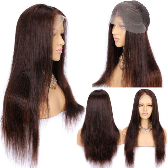 Laborhair Brown Color Straight Hair 13x4 Lace Front Wigs