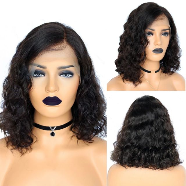 Laborhair Loose Deep Wave Bob Wig 180% Density Lace Front Wig