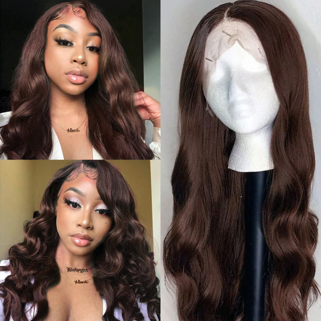 Laborhair Brown Color Body Wave 13x4 Lace Front Wigs