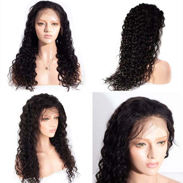 Laborhair Water Wave Human Hair Wigs With Baby Hair 360 Lace Frontal Wigs 180% Density