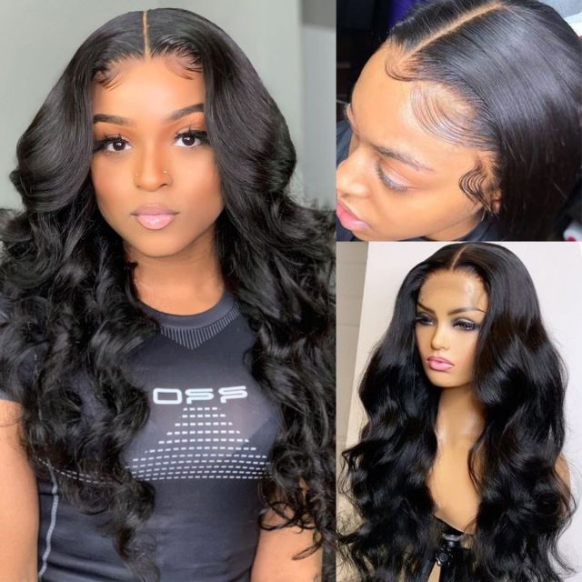 Laborhair Body Wave Lace Closure Wigs 6x6 Pre Plucked Remy Human Hair Wigs Full Ends 180% Density